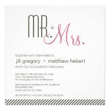 Retro Modern Wedding Custom Invite