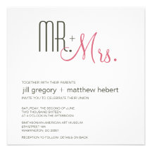Retro Modern Wedding Personalized Announcements