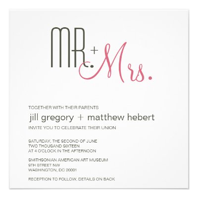 Retro Modern Wedding Personalized Announcements