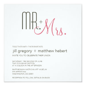 Retro Modern Wedding Personalized Announcements