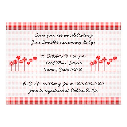 Retro Mom and Baby Shower Personalized Invitation