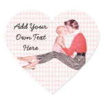Retro Mom and Baby Heart Stickers