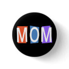 Retro Mom Round Button