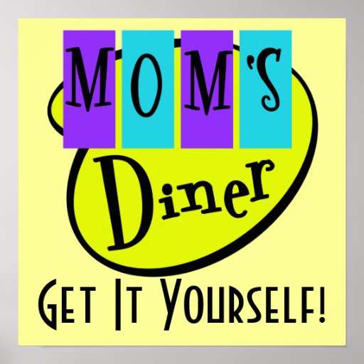 Retro MOM'S DINER Wall Art | Zazzle