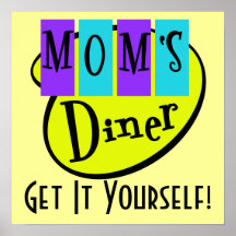 Retro MOM'S DINER Wall Art Posters