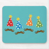 Retro Moustache Party Mousepad