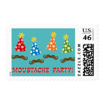 Retro Moustache Party Stamps