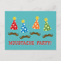 Retro Moustache Party postcard