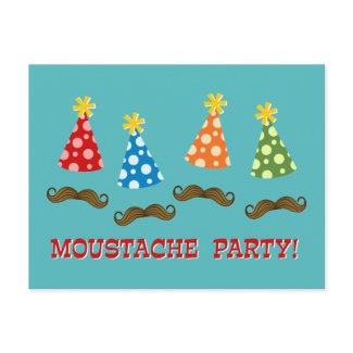 Retro Moustache Party postcard