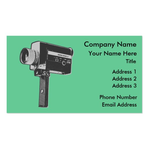 Retro Movie Camera Business Card (front side)