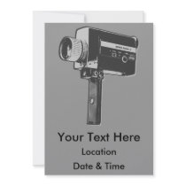 Retro Movie Camera Personalized Invite