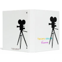 Retro Movie Camera Silhouette Binder
