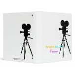 Retro Movie Camera Silhouette Binder