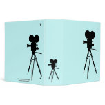 Retro Movie Camera Silhouette Binder