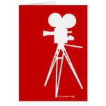 Retro Movie Camera Silhouette Card