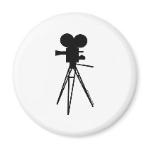 Retro Movie Camera Silhouette magnets