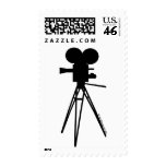 Retro Movie Camera Silhouette Stamp