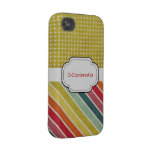 Retro Multicolor Stripes Personalize iPhone4 casemate cases