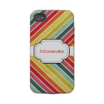 Retro Multicolor Stripes Personalize iPhone4 casemate cases