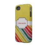 Retro Multicolor Stripes Personalize iPhone4 casemate cases