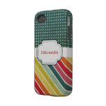 Retro Multicolor Stripes Personalize iPhone4 casemate cases