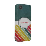Retro Multicolor Stripes Personalize iPhone4 casemate cases