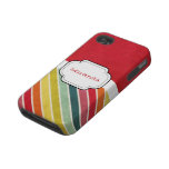 Retro Multicolor Stripes Personalize iPhone4 casemate cases