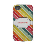 Retro Multicolor Stripes Personalize iPhone4 casemate cases
