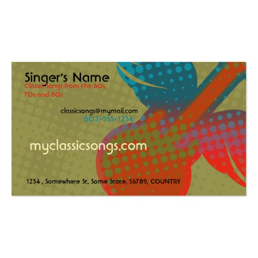 Retro Music Business Card Template (front side)