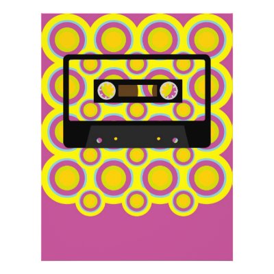 wallpaper retro music. Retro Audio Cassette Tape on Vintage Wallpaper