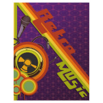 retro music funky vector art letterhead design