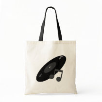 Retro Music Record & Note Black bags by atomic50s Retro Music Record & Note Black bags