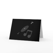 Retro Music Record & Note Black cards by atomic50s Retro Music Record & Note Black cards