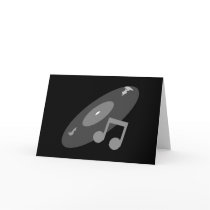 Retro Music Record & Note Grey cards by atomic50s Retro Music Record & Note Grey cards