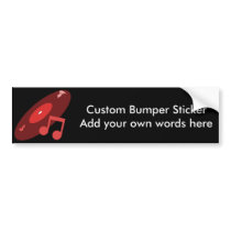 Retro Music Record & Note Red bumper stickers by atomic50s Retro Music Record & Note Red bumper stickers