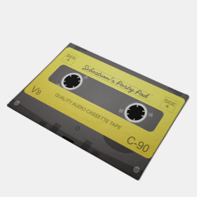Retro Music Tape Personalized Doormat