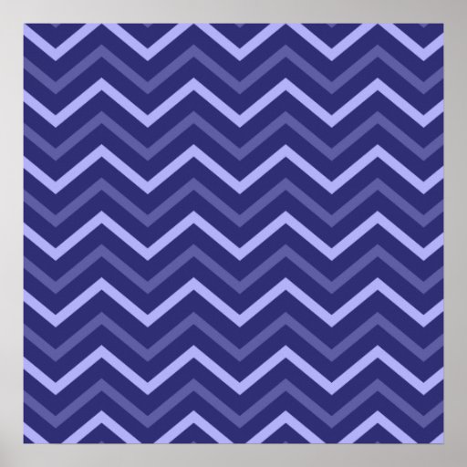 Retro Navy Blue Light Blue Chevron Zig Zag Pattern Poster Zazzle