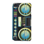 retro neon blue boom box ghetto blaster boombox