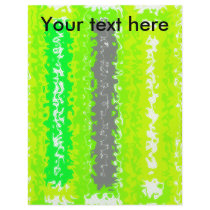 Retro neon green black gray psychedelic rectangles custom flyer