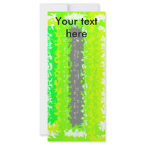 Retro neon green black gray psychedelic rectangles customized rack card