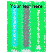 Retro neon green black psychedelic rectangles personalized flyer