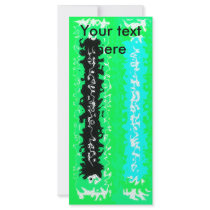 Retro neon green black psychedelic rectangles rack cards