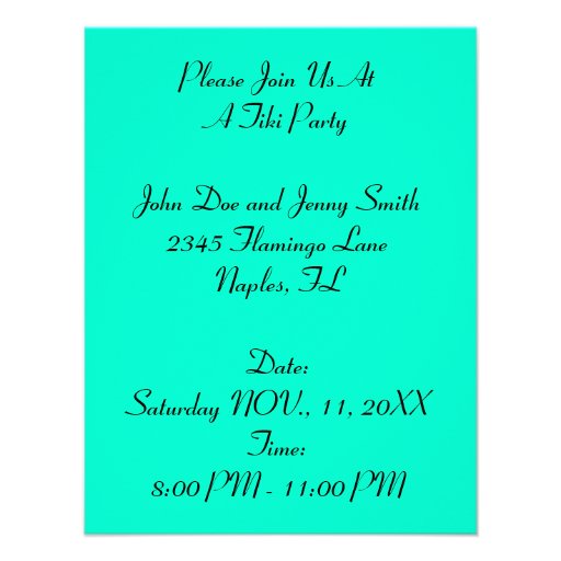 RETRO NEON PALM & FLAMINGO TIKI PARTY INVITATIONS