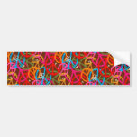 Retro Neon Peace Signs Cool Fun Bumper Sticker