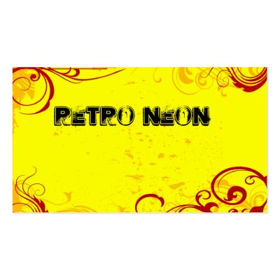 Retro Neon Yellow Business Card Template by Pixel_Bunneh