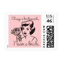 Retro Never a Bride Custom Postage Stamp
