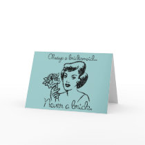 Retro Never a Bride Greeting & Note Cards