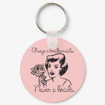Retro Never a Bride Keychain