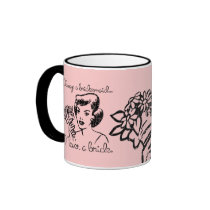 Retro Never a Bride Mug mugs