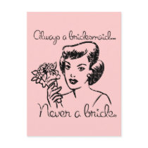 Retro Never a Bride Postcard postcards